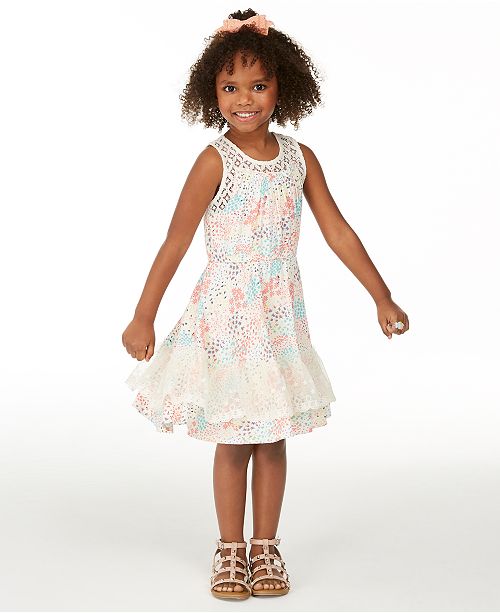 Epic Threads Little Girls Crochet Floral Print Dress Created For