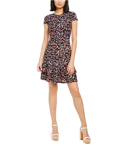 Michael Kors Floral Print Fit Flare Dress Reviews Women