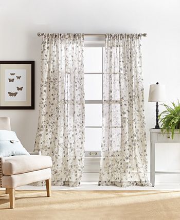 Annabelle Floral Blackout Ring Top Eyelet Curtains Range Various Sizes Pair 