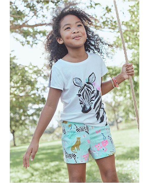 Carter S Little Big Girls Zebra T Shirt Tropical Animal Print