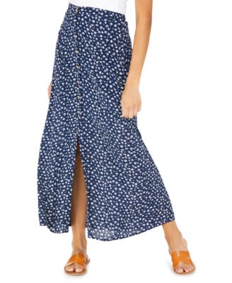 maxi button front skirt