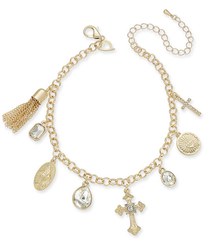 Thalia Sodi Gold Tone Religious Charm Anklet Created for Macy s