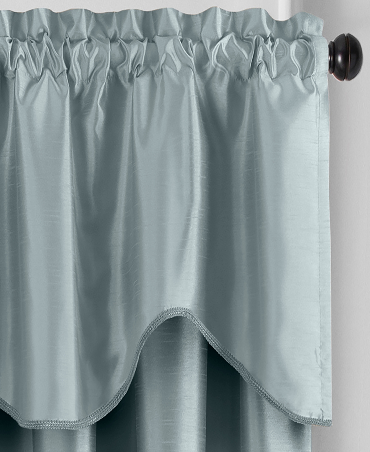 Colette Faux Silk Scalloped Window Valance, 50