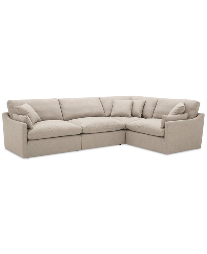 Furniture - Joud 4-Pc. Fabric "L" Shaped Modular Sofa