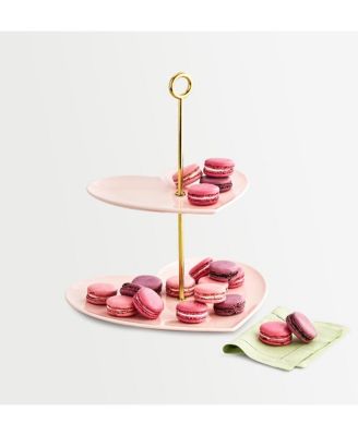 Martha Stewart Collection Ceramic Heart 2-Tier Server, Created for Macy's