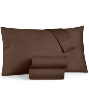 CHARTER CLUB DAMASK SOLID 100% SUPIMA COTTON 550 THREAD COUNT 4 PC. SHEET SET, FULL, CREATED FOR MACY'S BEDDING