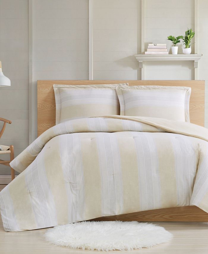 Cottage Classics Farmhouse Stripe 3Piece King Comforter Set Macy's