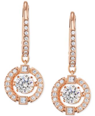 Silver-Tone Caged Crystal Drop Earrings 