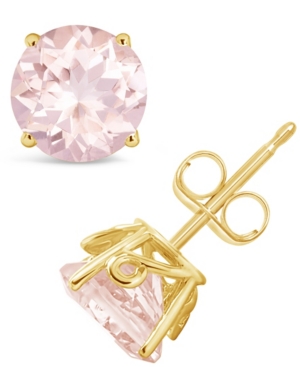 image of Morganite (2-1/2 ct. t.w.) Stud Earrings in 14K Yellow Gold