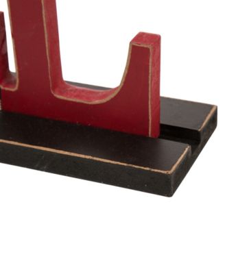 Glitzhome Christmas Plaid Joy Noel Table Decor Set of 2