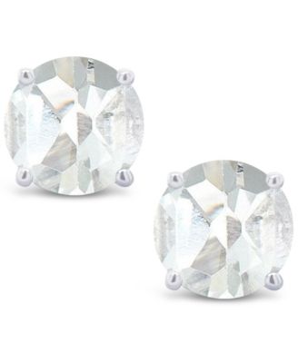 White Topaz (1-1/8 ct. t.w.) Stud Earrings in 14K White or Yellow Gold