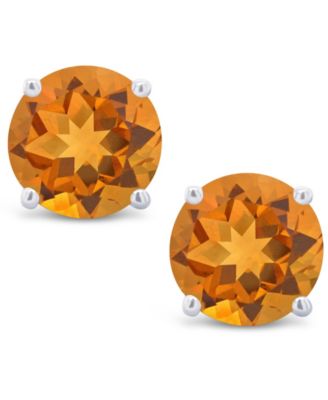 Citrine (9/10 ct. t.w.) Stud Earrings in 14K White or Yellow Gold