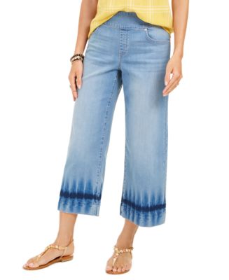 Style & Co Dyed Wide-Leg Cropped Jeans, Created for Macy's - Macy's