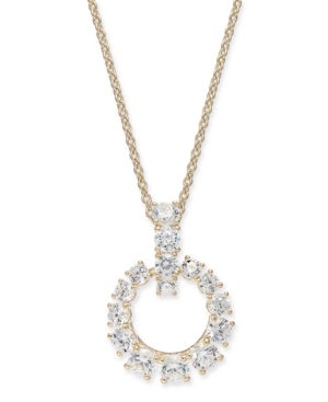 image of Eliot Danori Cubic Zirconi Door Knocker Pendant Necklace, 16