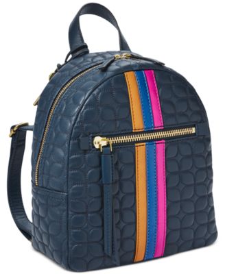 Fossil Megan Leather Stripe Backpack