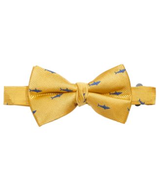 Lauren Ralph Lauren - Big Boys Yellow Pre-Tied Shark Attack Silk Bow Tie