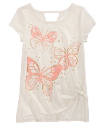 Epic Threads - Big Girls Side Tie Butterfly-Print T-Shirt