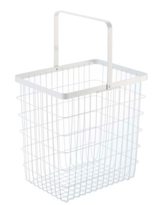 Yamazaki 2485 TOWER Laundry Basket, black, Steel/Polyester/Polypropylene, 30 x 36 x 64 cm