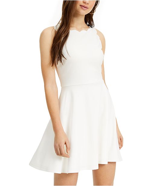 City Studios Juniors Scalloped Fit Flare Dress Reviews Dresses