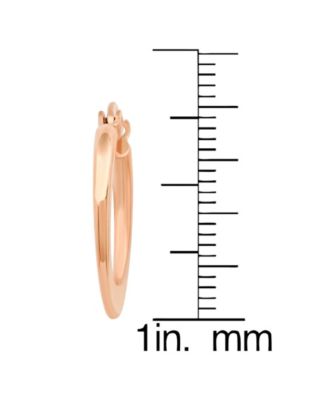 18K Rose Gold Plated Stainless Steel Flat Hoop Earrings