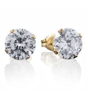 image of Steeltime Stainless Steel 18K Micron Gold Plated Stud Earrings