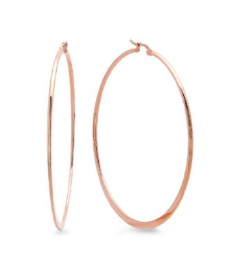 18K Rose Gold Plated Stainless Steel Hoop Earrings