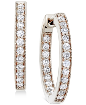 image of Diamond Small In & Out Hoop Earrings (5/8 ct. t.w.) in 14k White Gold, 0.75