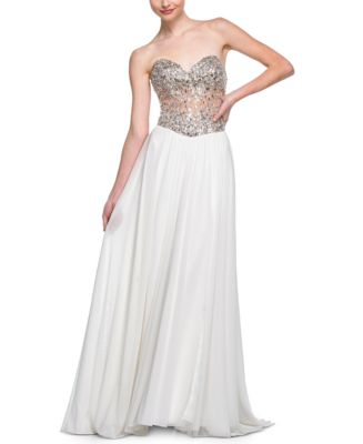 Glamour by Terani Women's Juniors' Off-the-Shoulder Gown Pink Size 16