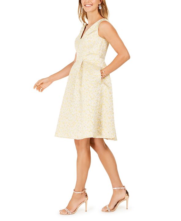 adrianna papell jacquard fit and flare