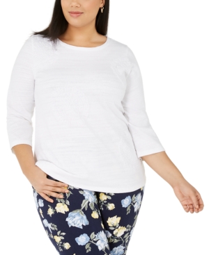 Charter Club Plus Size Cotton Knit Top Created For Macy S