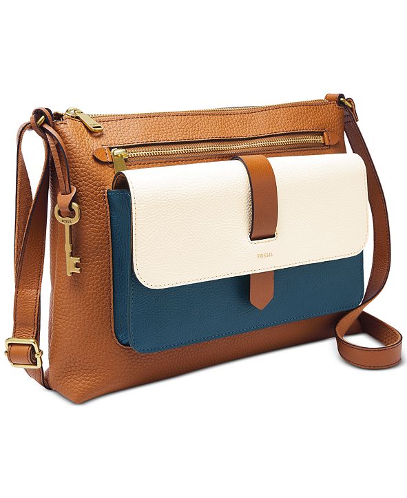 Fossil Kinley Colorblock Leather Crossbody & Reviews - Handbags ...