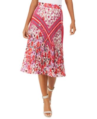 Elie Tahari - Delilah Mixed-Print Pleated Skirt