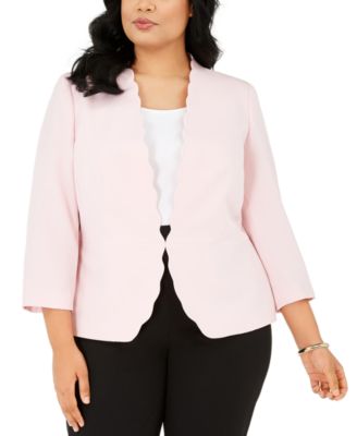 Kasper Plus Size Scalloped Stretch Crepe Blazer Macy's