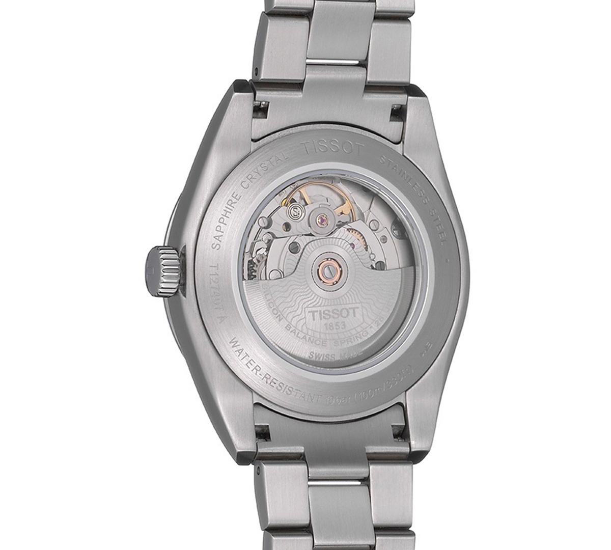 Shop Tissot Men's Swiss Automatic T-classic Gentleman Powermatic 80 Silicium Stainless Steel Bracelet Watch 40mm In Silver
