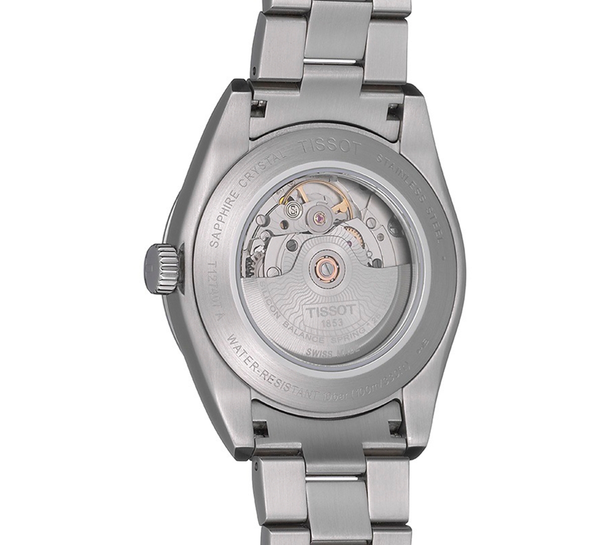 Tissot Men's Swiss Automatic T-classic Gentleman Powermatic 80 Silicium Stainless Steel Bracelet Watch 40mm In Silver