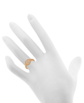 And Now This Crystal Pav&eacute; Disc Ring in Rose Gold-Plate