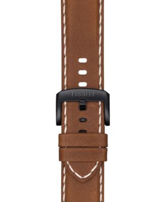 Men's Swiss Chronograph Supersport T-Sport Brown Leather Strap Watch 46mm