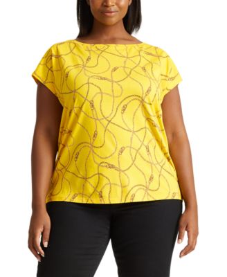 Lauren Ralph Lauren - Plus-Size Print Cotton-Blend T-Shirt
