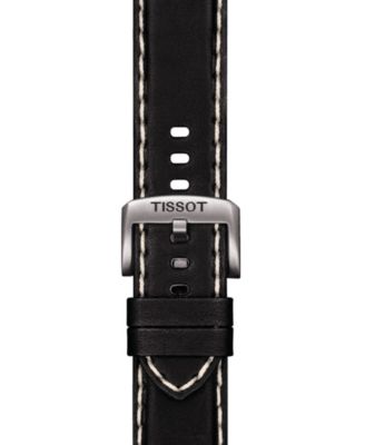 Men's Swiss Chronograph Supersport T-Sport Black Leather Strap Watch 46mm