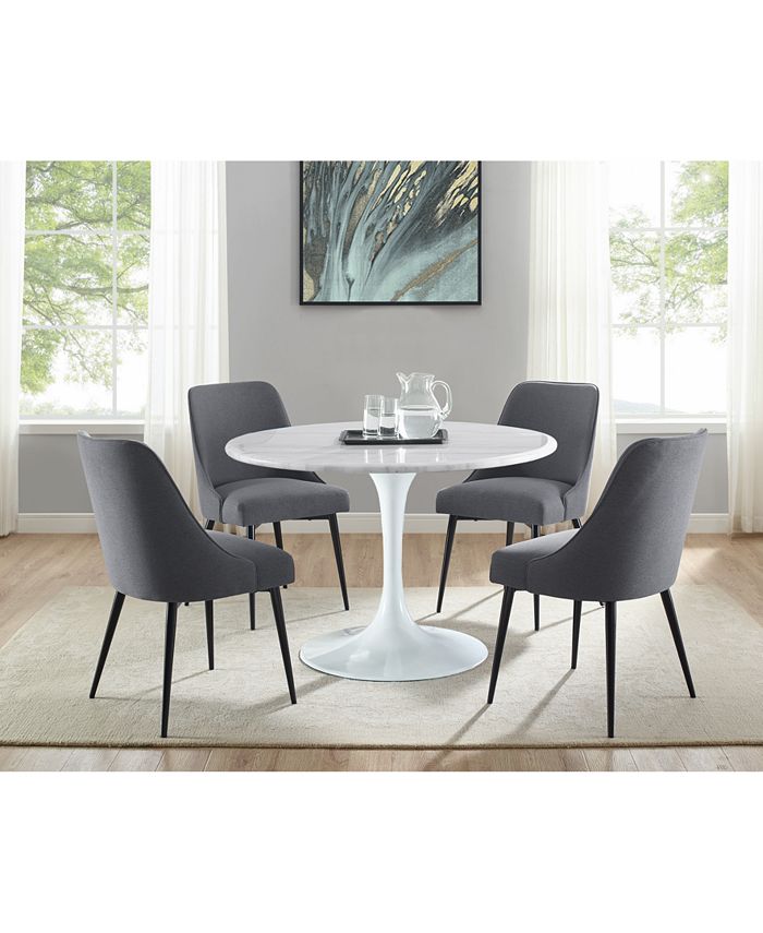 Steve Silver - Colfax 5-Pc. Dining Set, (White Table & 4 Side Chairs)