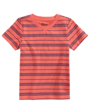 image of Toddler Boys Short Sleeve V-Neck Striped T-Shirt