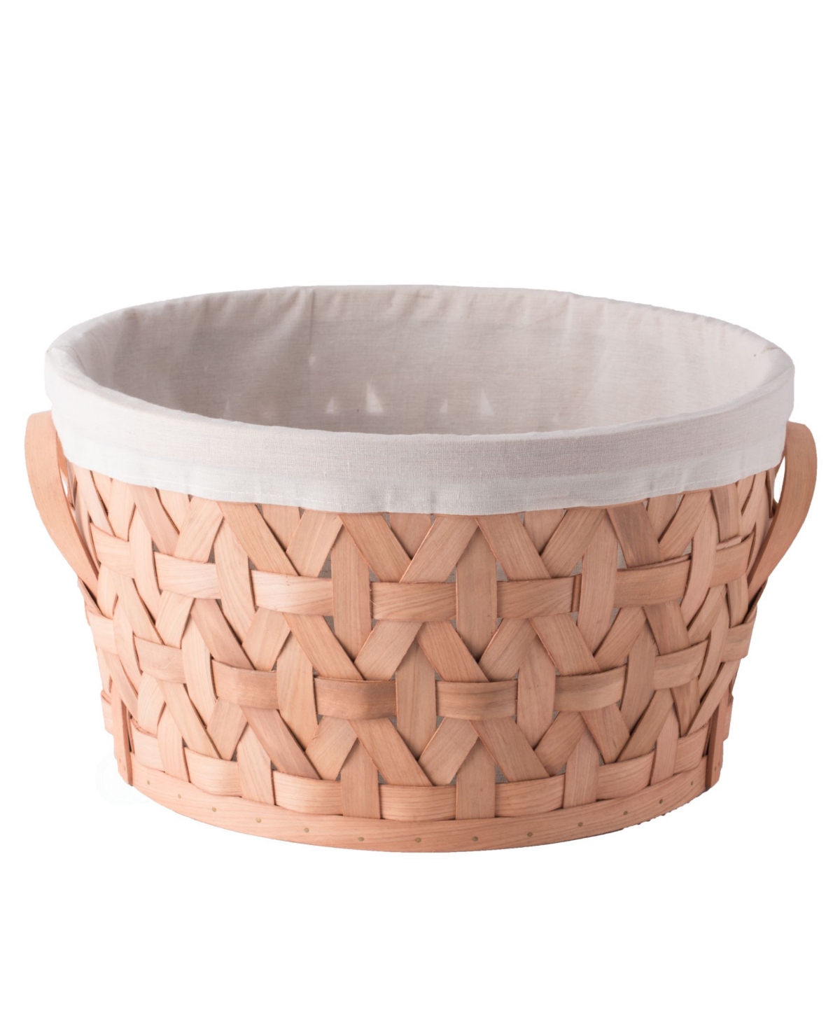 Wooden Round Display Large Basket Bins - Brown