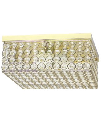Elegant Designs Elipse Crystal 2 Light Square Ceiling Flush Mount