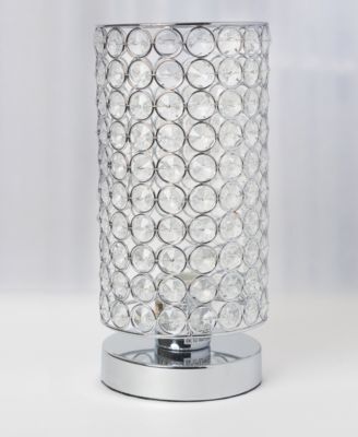 Elegant Designs Elipse Crystal Bedside Nightstand Cylindrical Uplight Table Lamp