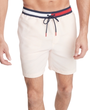 TOMMY HILFIGER MEN'S ITHACA 7" SWIM TRUNKS, CREATED FOR MACY'S