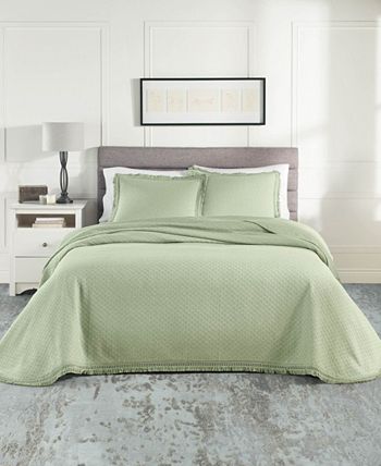 Nouvelle Home - Woven Jacquard Bedspread Set Twin Gray/White