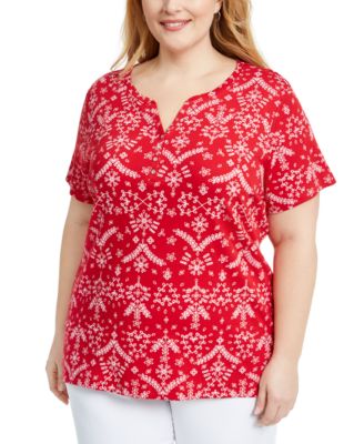 macys petite red tops