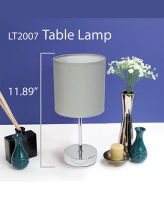 Simple Designs Chrome Mini Basic Table Lamp with Fabric Shade