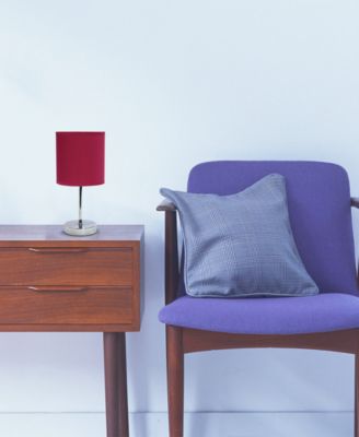 Simple Designs Chrome Mini Basic Table Lamp with Fabric Shade