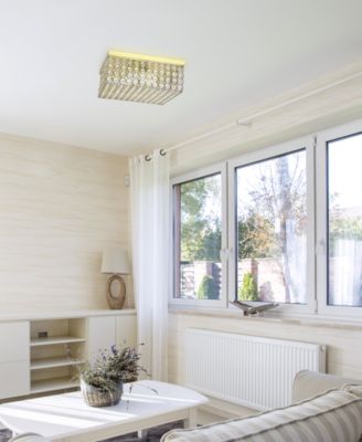 Elegant Designs Elipse Crystal 2 Light Square Ceiling Flush Mount